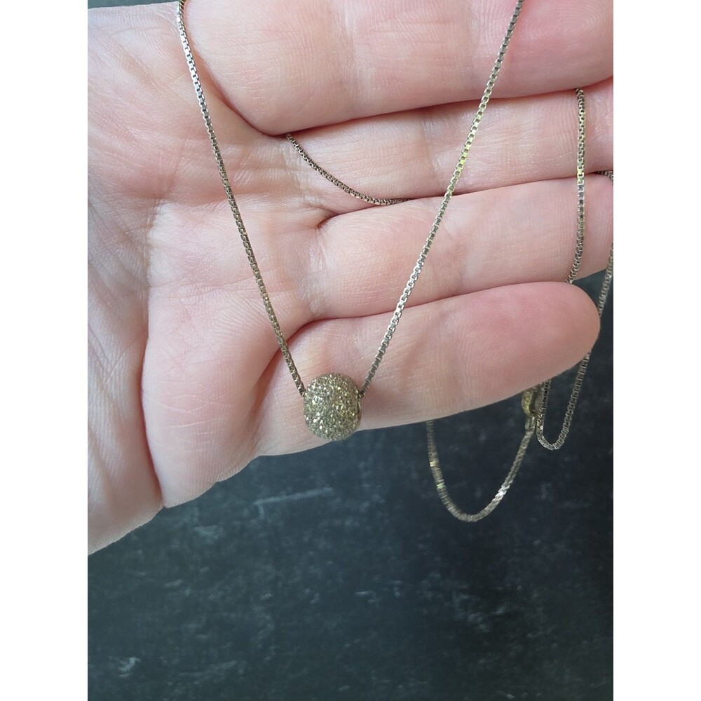 Italian 925 Sterling Silver Silver Bead Pendant Necklace Vintage